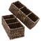Casafield Set of 2 Water Hyacinth Divided Basket Organizers - Woven Bins for Bathroom, Bedroom, Laundry, Pantry, Shelves